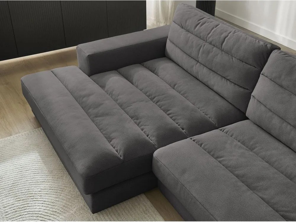 Антрацитен кадифен ъглов диван (ляв ъгъл) Sierra – Bobochic Paris