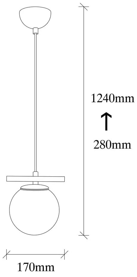 Бяло/черно висящо осветително тяло със стъклен абажур ø 15 cm Üzüm – Opviq lights
