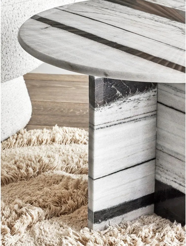 Черно-бял мраморна кръгла масичка за кафе ø 61 cm Rosito – Bloomingville