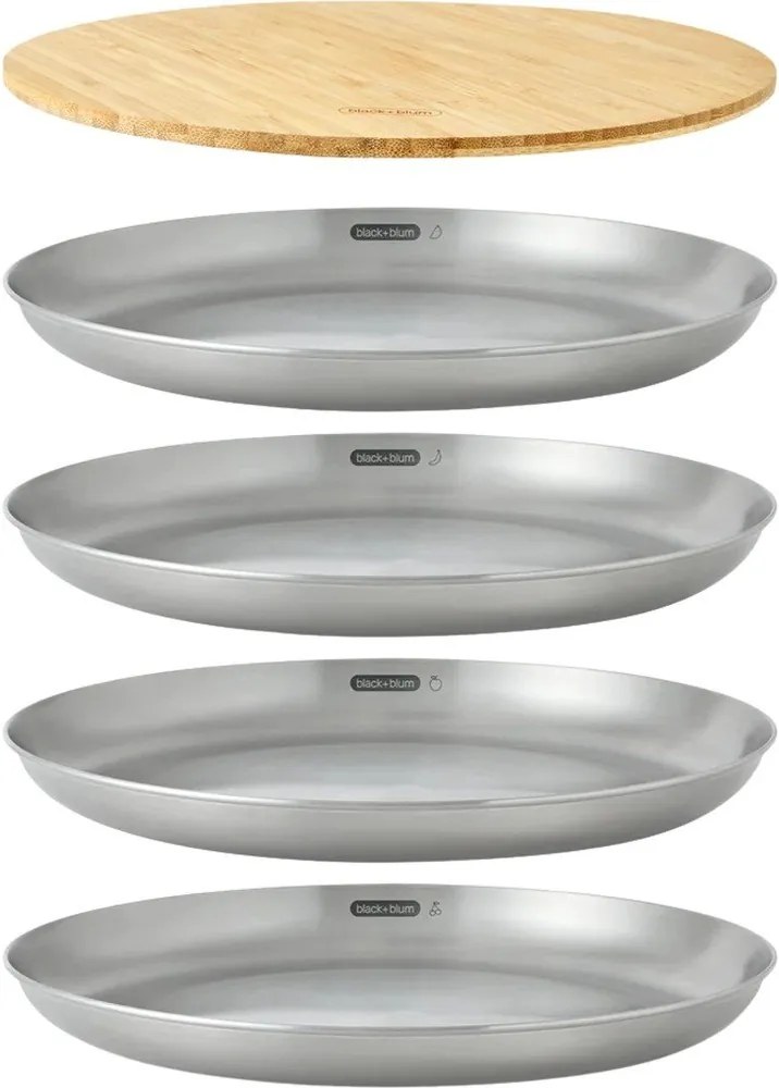 Чинии в комплект 4 бр. от неръждаема стомана в сребрист цвят ø 25,5 cm – Black + Blum