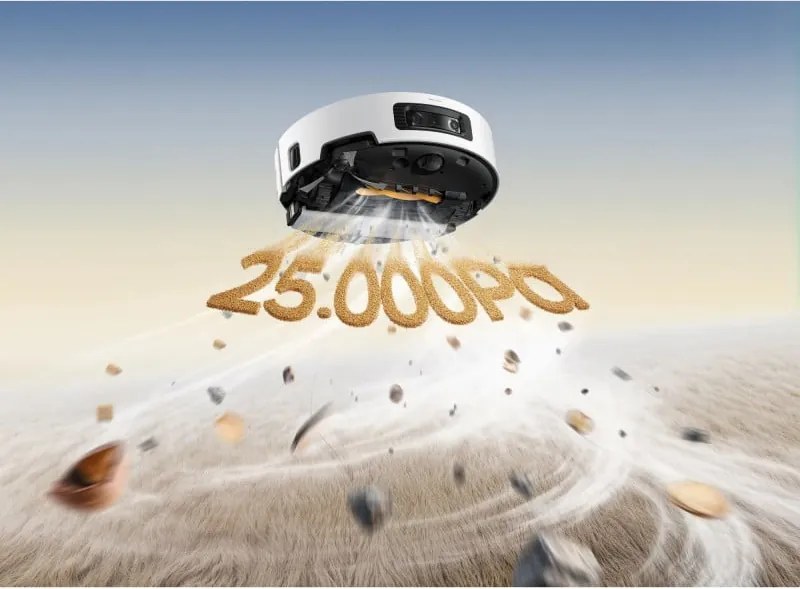 Прахосмукачка робот Dreame Aqua 10 Ultra Track RLR81CE-WH, 25000 Pa, 200 мин, 3.5/4 л, Сухо/мокро, AI камери, VersaLift DToF, Автоматично почистване на моп при 100°C, Бял