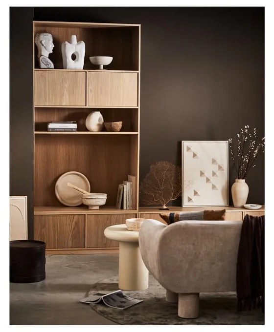 Модулна етажерка за книги с дъбов декор в естествен цвят 110x199 cm Modulair - vtwonen