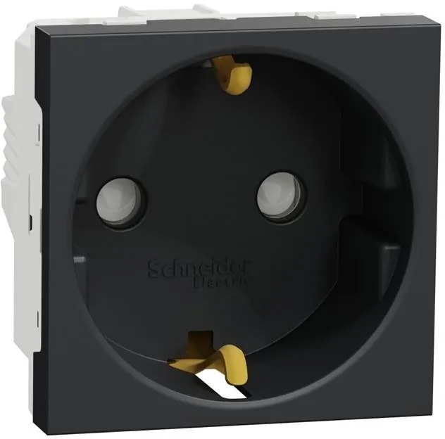 SE Контакт шуко с детска защита винт 2 мод. цвят Антрацит Unica  - NU303754
