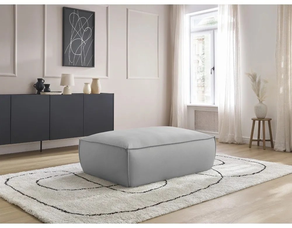 Светлосива табуретка от изкуствена кожа Boheme – Bobochic Paris