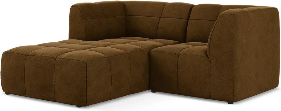 Кадифен ъглов диван в цвят горчица (ляв ъгъл) Aloha – Makamii