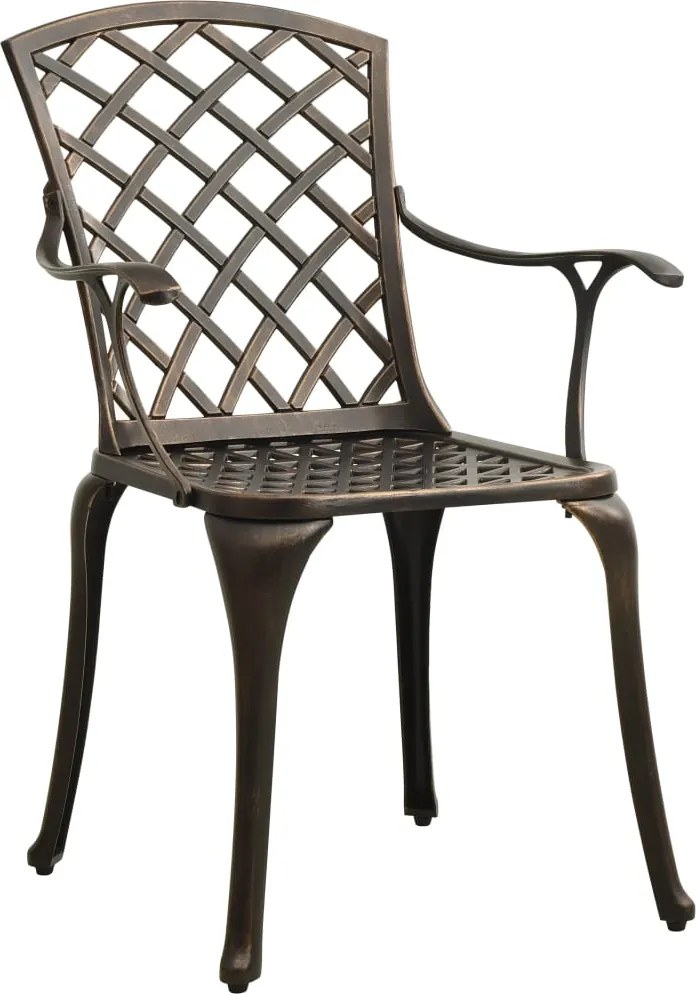 315571 vidaXL Градински столове, 4 бр, лят алуминий, бронз