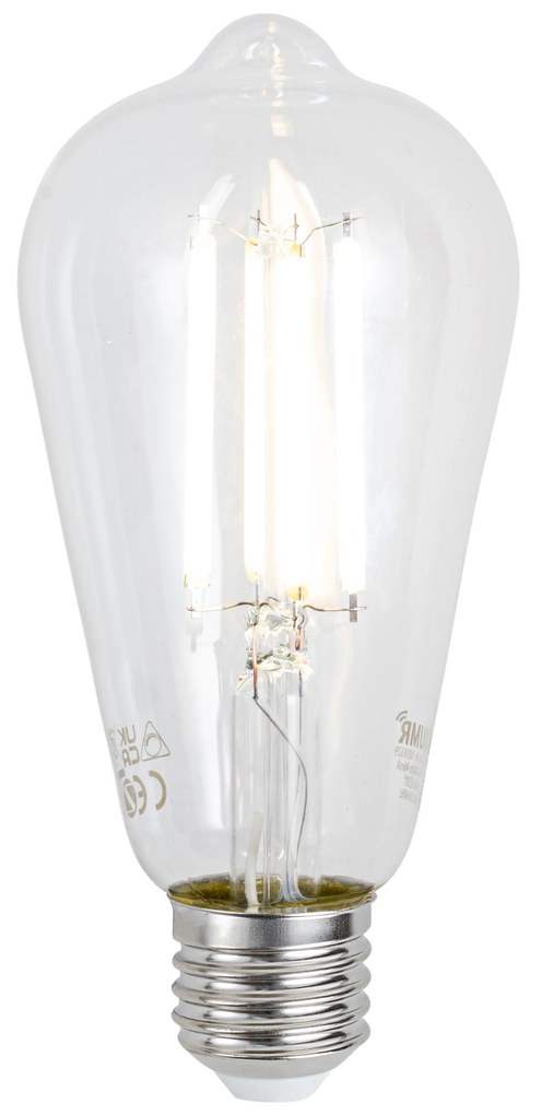 E27 Димируема LED крушка ST64 прозрачна 7W 806lm 2700-6500K