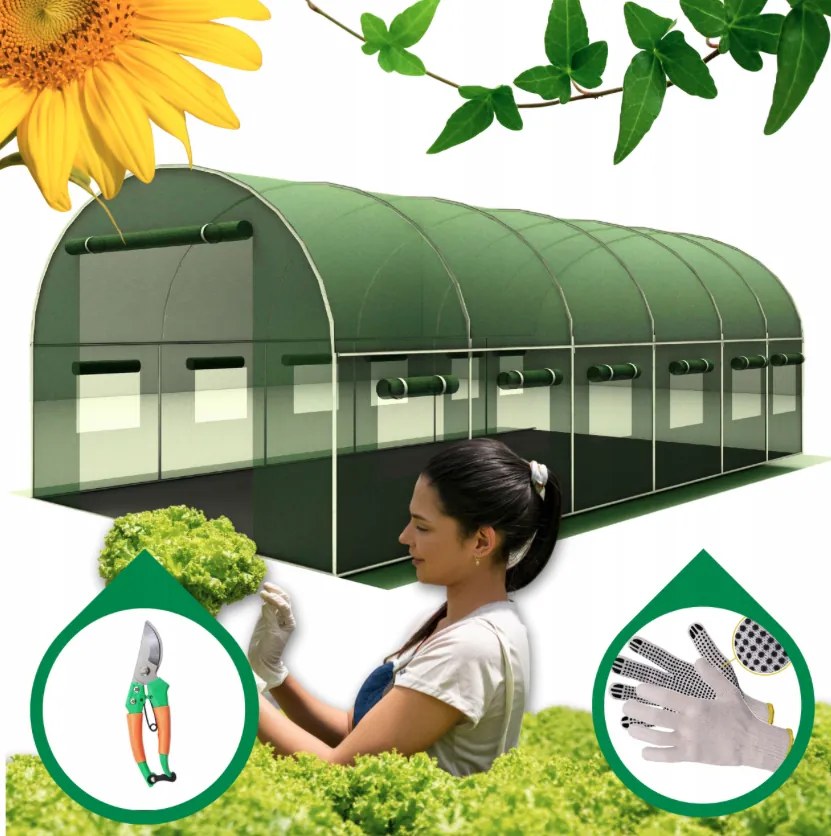 Голяма подсилена градинска оранжерия PREMIUM 3 × 6 м + ПОДАРЪК