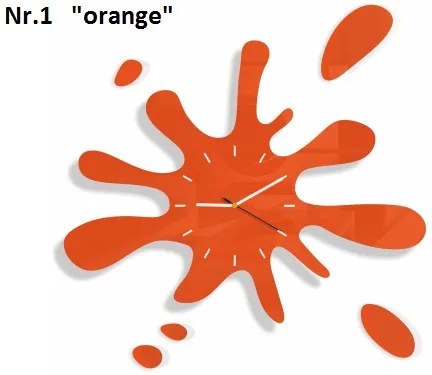 Модерен стенен часовник във формата на пръски Оранжево
