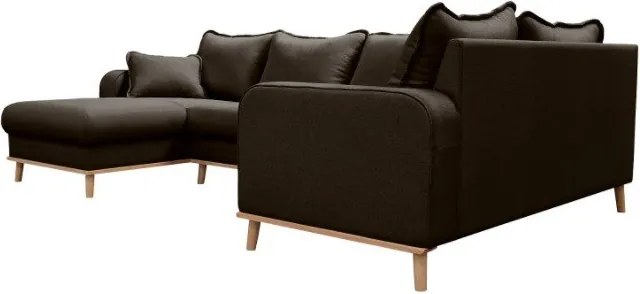 Черен ъглов диван (ляв ъгъл) Beata - Ropez