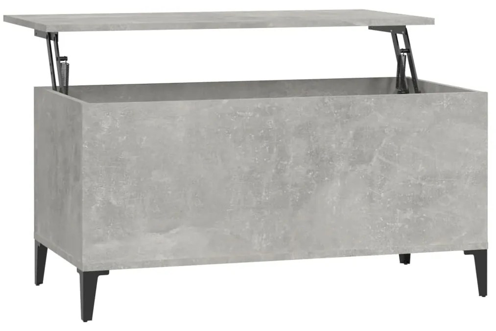 819592 vidaXL Кафе маса, бетонно сива, 90x44,5x45 см, инженерно дърво
