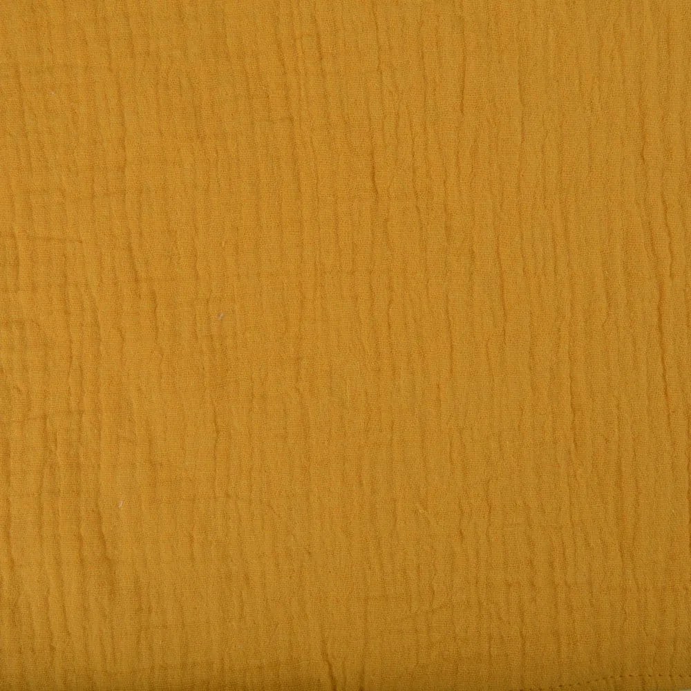 Жълта муселинова детска хавлия с качулка 75x75 cm – Bébé Douceur