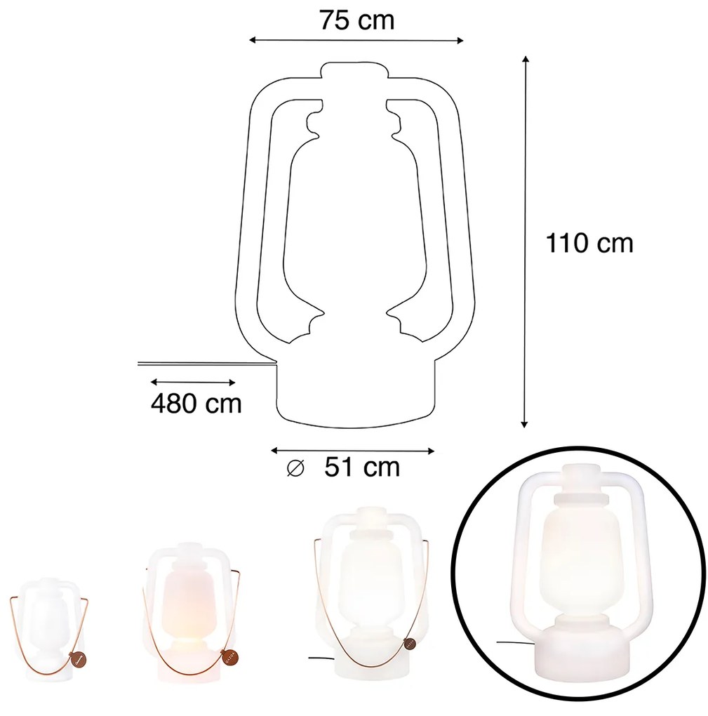 Интелигентна подова лампа бяла 110 см с Wifi G95 - Storm Extra Large