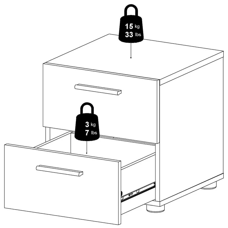 Черно нощно шкафче Pepe - Tvilum