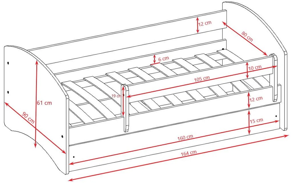 Детско легло Babydreams Cartoon-Roz-160 x 80-Princess