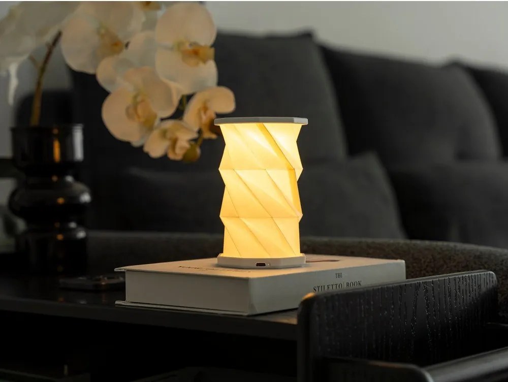 Бяла преносима светлинна декорация с USB ø 8 cm Twist – Gingko