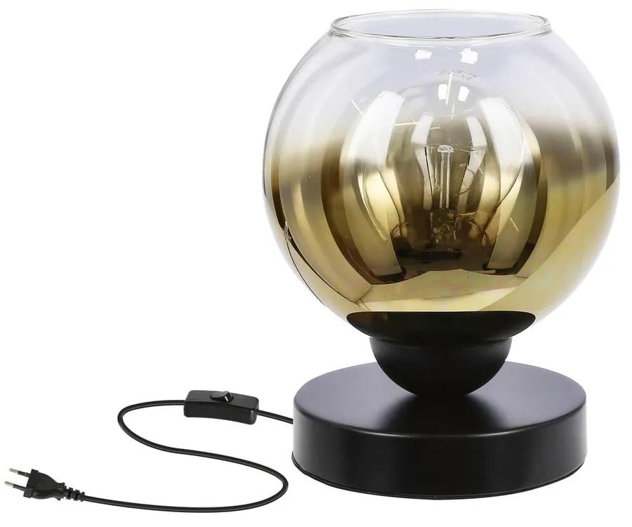 Черна настолна лампа със стъклен абажур (височина 18 см) Nubia - Candellux Lighting