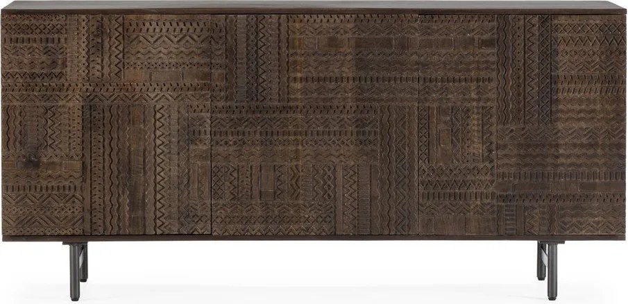 Тъмнокафяв скрин от масивно манго 160x75x40 cm Kalai – MOME