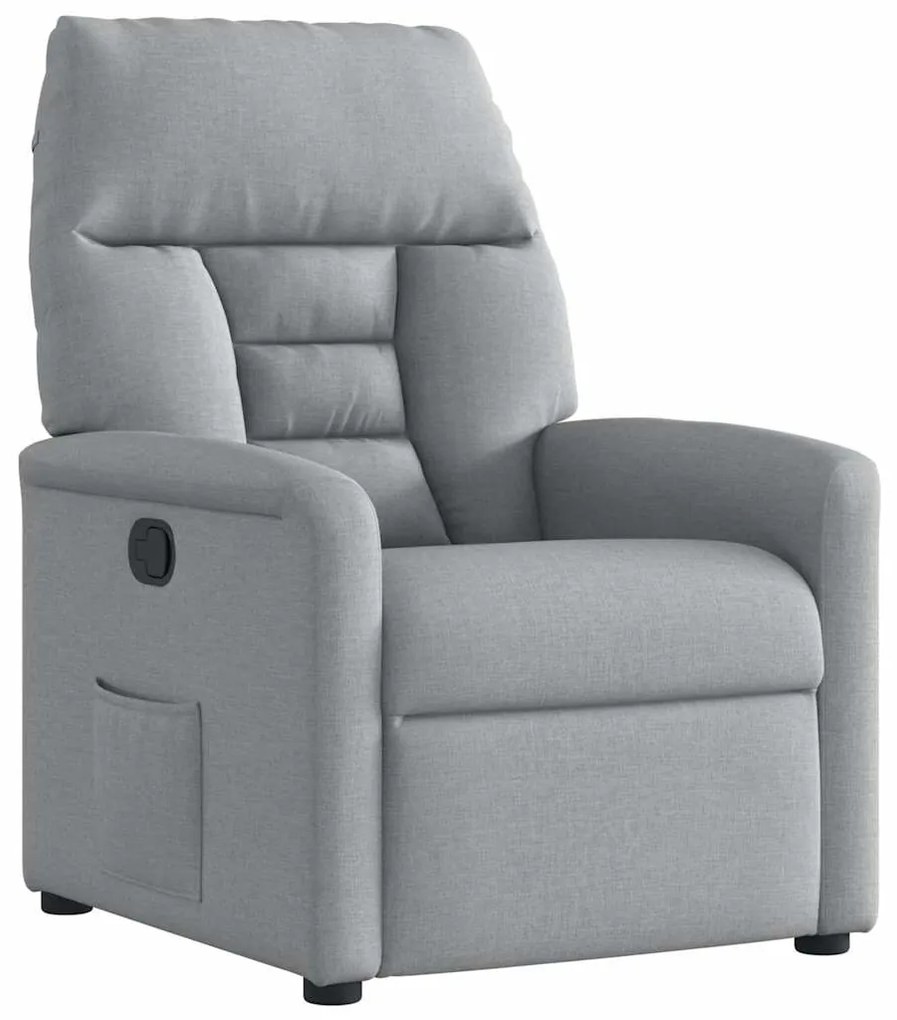 4015542 vidaXL Реклайнер стол, светлосив, текстил