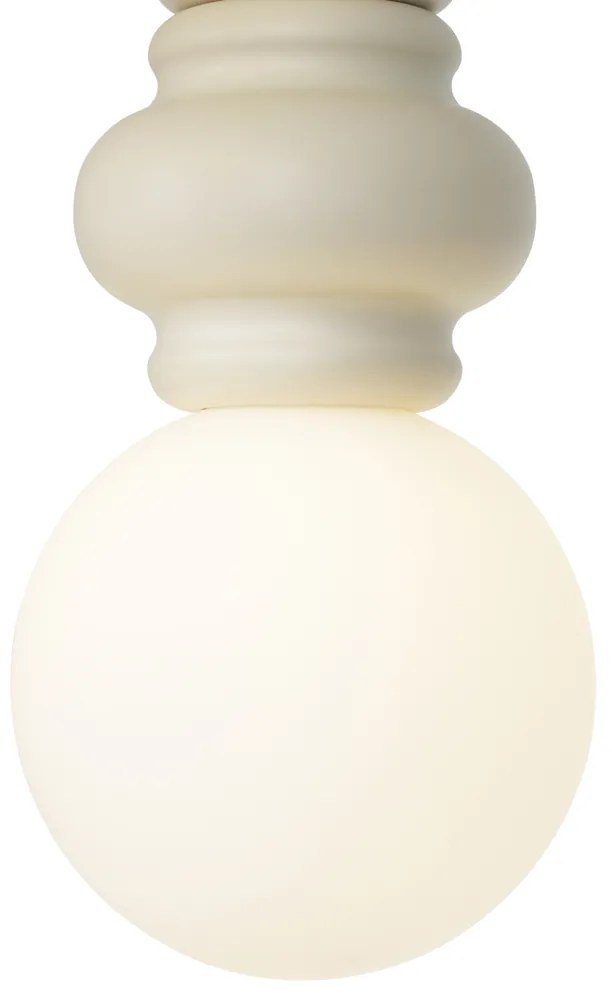 Ретро висящ лампа бежов с матирано стъкло - Феде