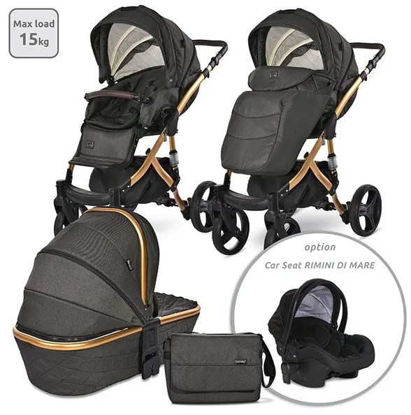 Детска количка RIMINI PREMIUM LORELLI - Black Jasper