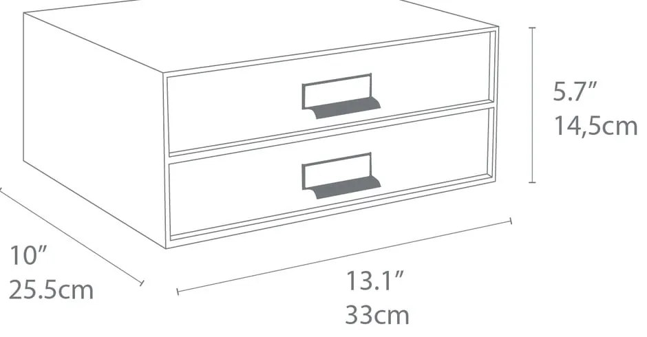 Сиво двуетажно чекмедже за документи , 33 x 22,5 cm Birger - Bigso Box of Sweden