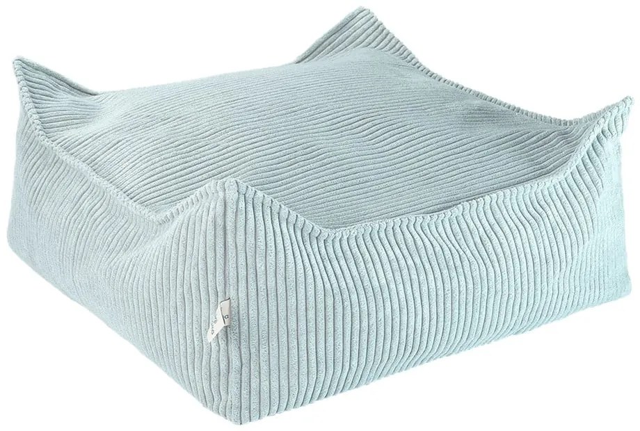 Детски пуф от рипсено кадифе в цвят мента Square – Wigiwama