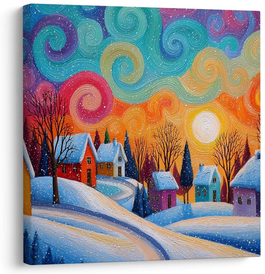 Картина на платно – Празнична вечер в планината