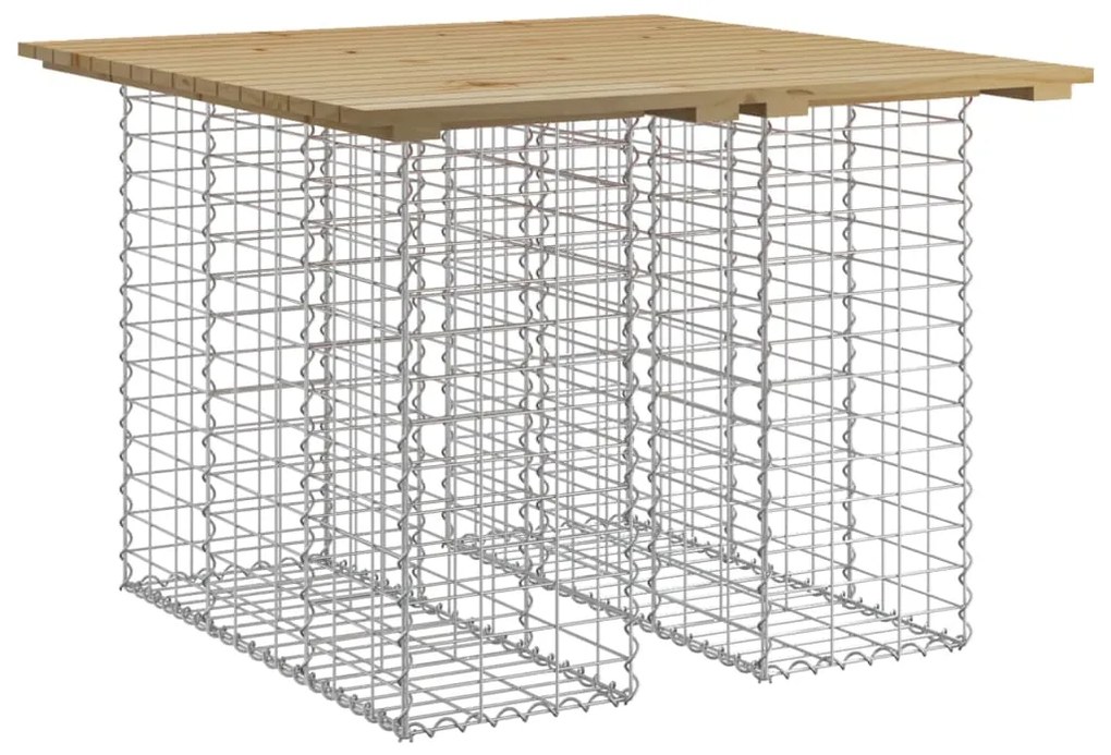 834370 vidaXL Градинска маса, дизайн габион, 100x102x72 см, импрегнирана дървесина, бор