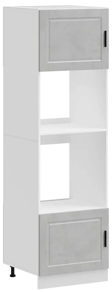 3315055 vidaXL Шкафове за фурна 2 бр Porto, бетонно сив, инженерно дърво