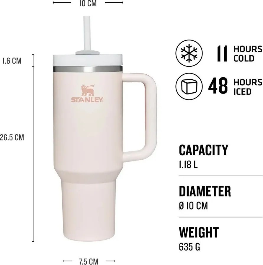 Тъмносин термос със сламка от неръждаема стомана 1,18 l Quencher H2.0 FlowState Tumbler Twilight – Stanley
