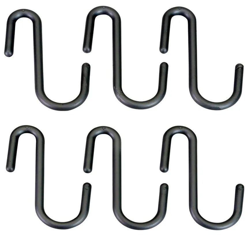 Черни/сиви висящи пластмасови комплект куки 6 бр. City – Metaltex