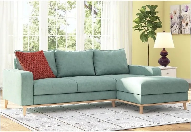 Тюркоазен ъглов диван (десен ъгъл) Beata - Ropez