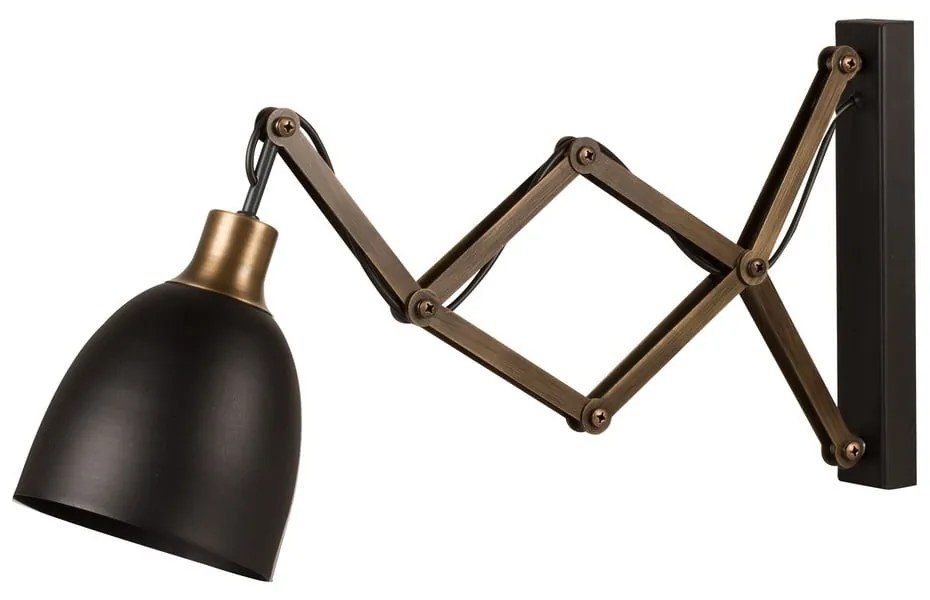 Черна/в бронзов цвят стенна лампа ø 16 cm Pulia – Opviq lights