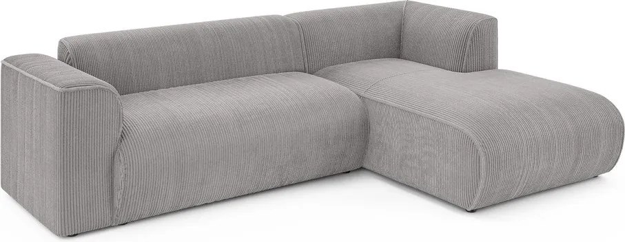 Светлосив ъглов диван от рипсено кадифе (десен ъгъл) Merid – Ropez