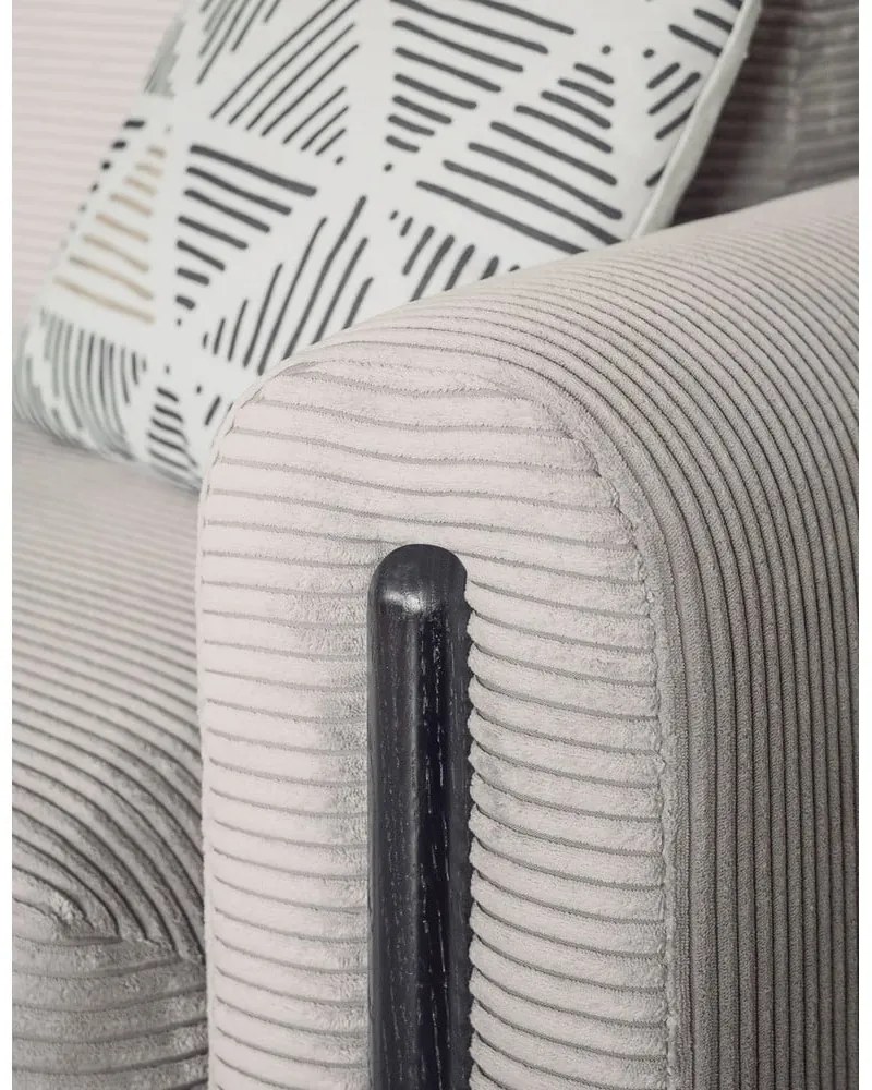 Бежов сгъваем/с място за съхранение диван от рипсено кадифе 244 cm Arcadova – ELTAP