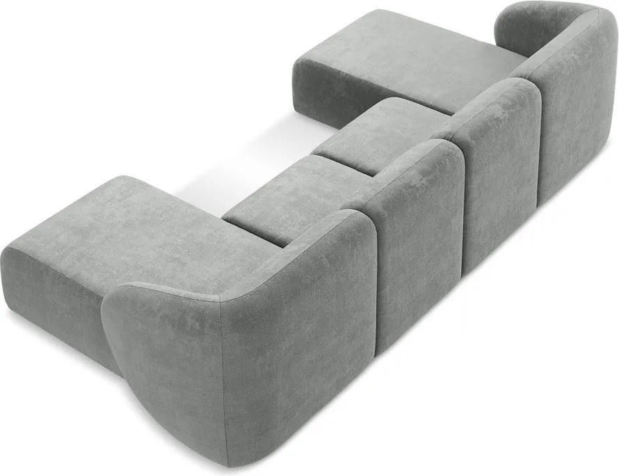 Сив шенилов ъглов диван (U форма) Lani – Makamii