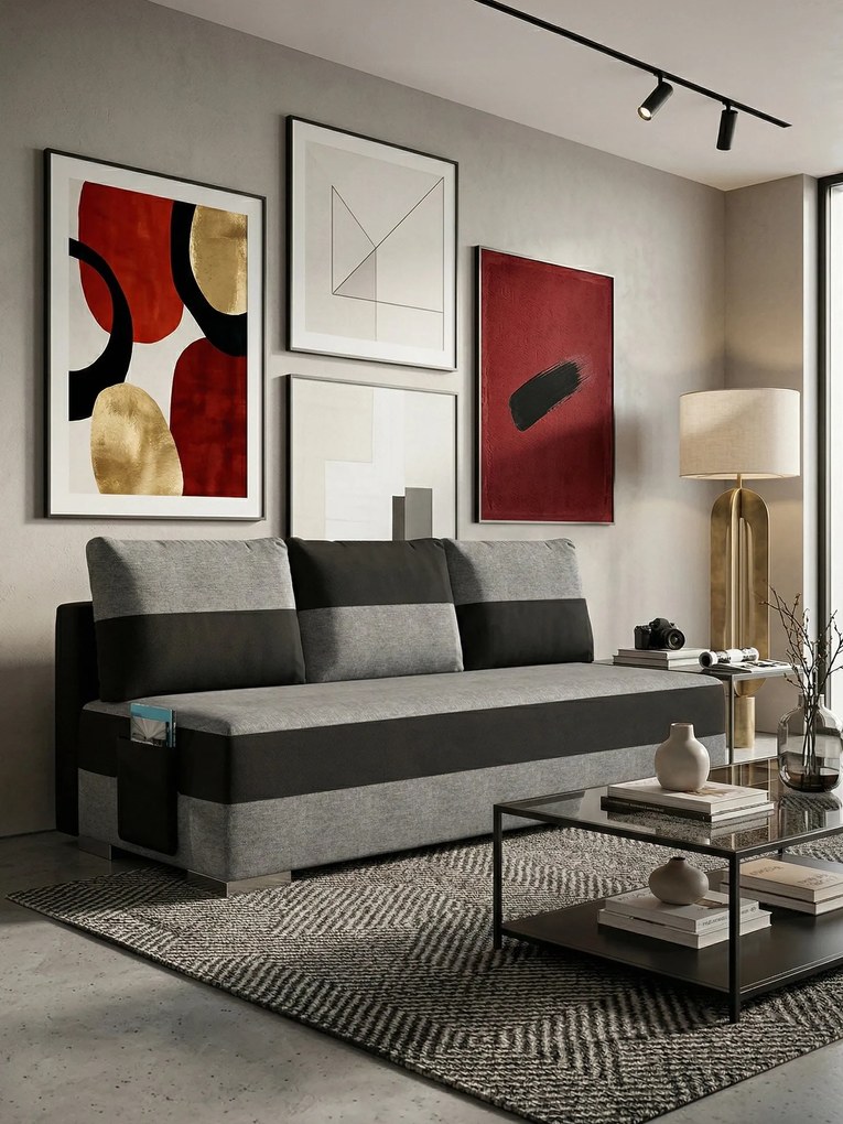 Разтегателен диван Atlas-Gray - Black