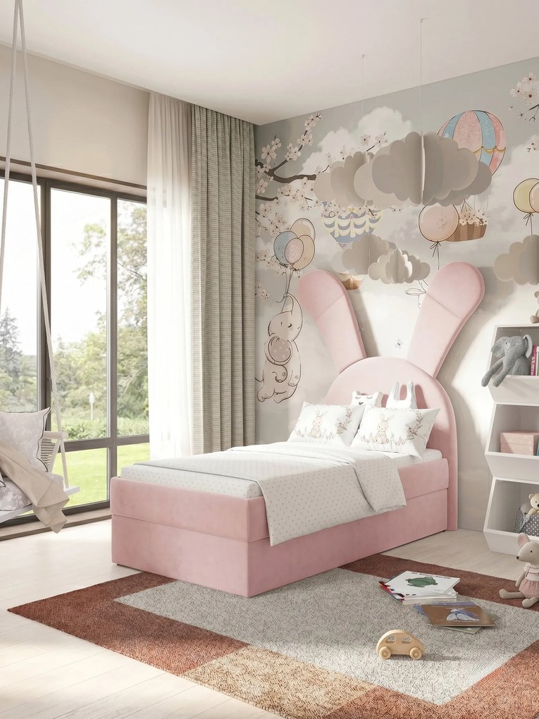 Детско Тапицирано легло Bunny Light-Roz-Aristera