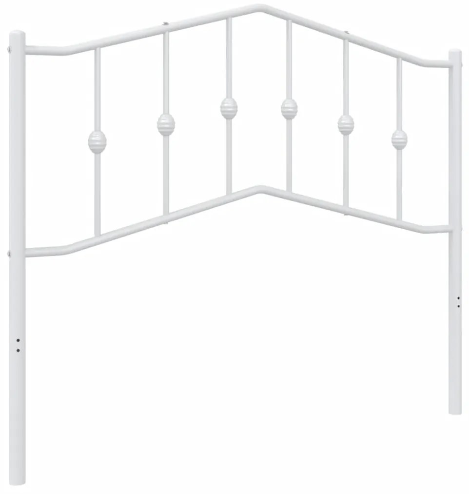 373868 vidaXL Метална резервна табла за легло, бяла, 107 см