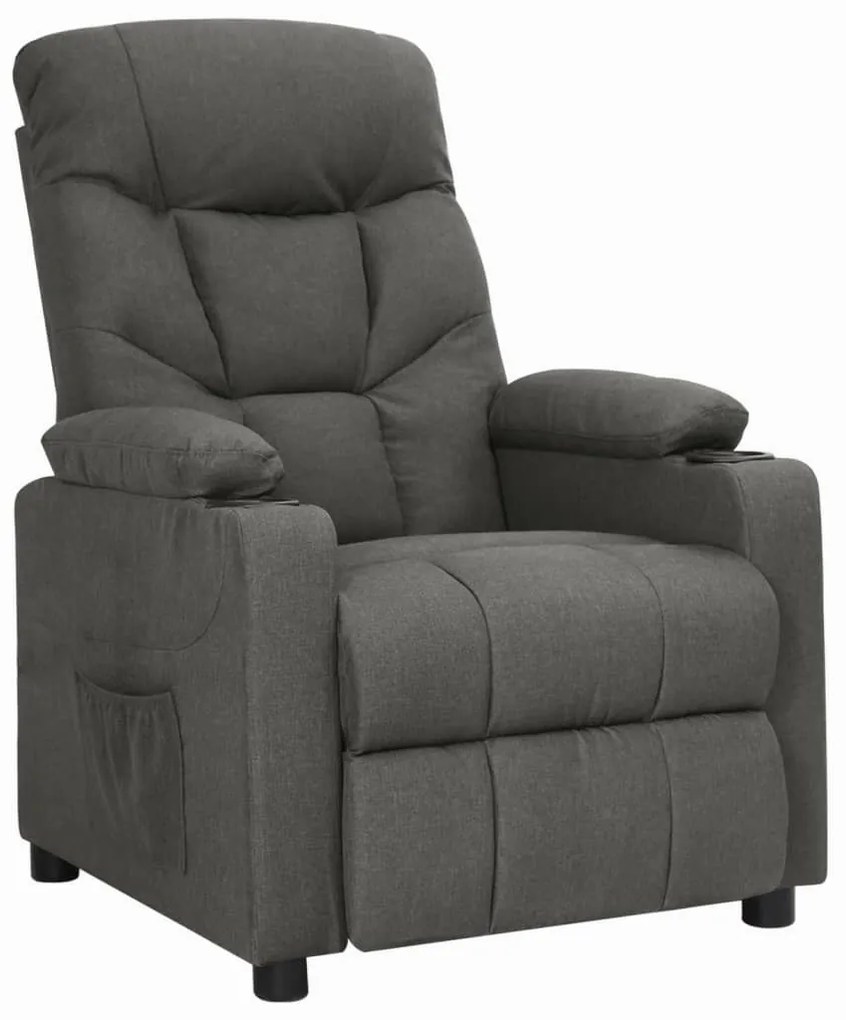3093458 vidaXL Изправящ стол, тъмносив, текстил