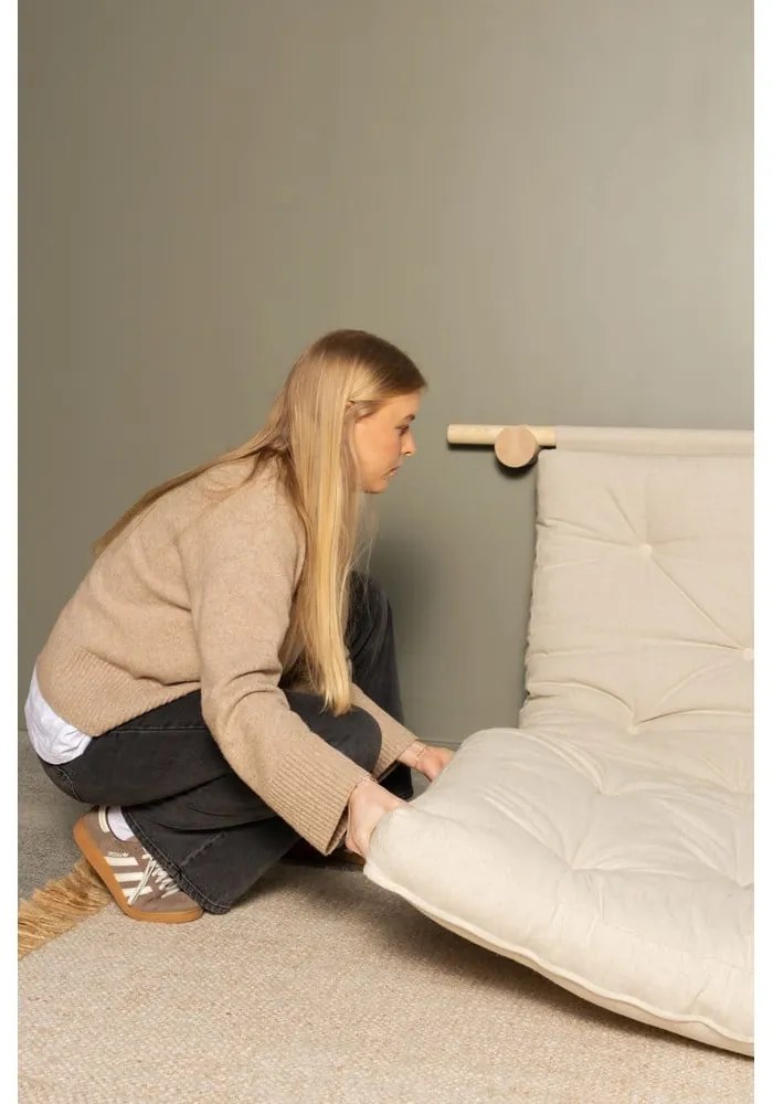 Кремав разтегателен диван от рипсено кадифе 135 cm Hooked – Karup Design