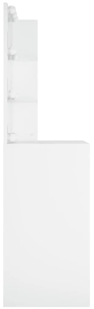 Тоалетка с LED, бяла, 60x40x140 см