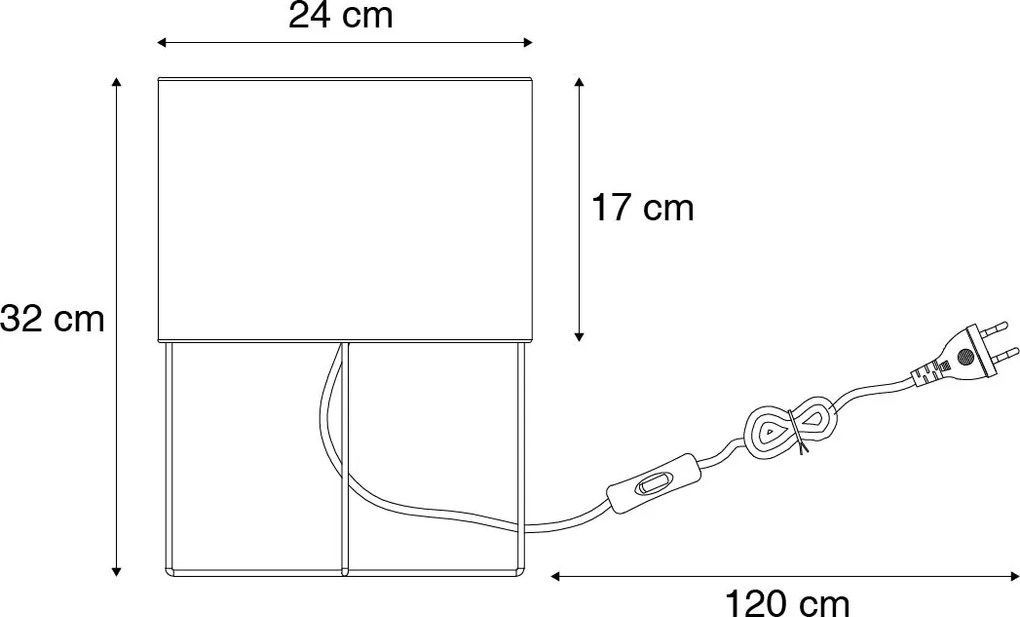 Модерна настолна лампа розова със злато - Rosalina