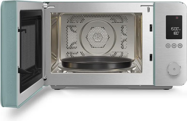 Комбинирана микровълнова фурна с горещ въздух SMEG Collezione MOC02EGMEU, 900W, 27 л, 25 програми, Плавно затваряне, Индивидуални настройки, Зелен