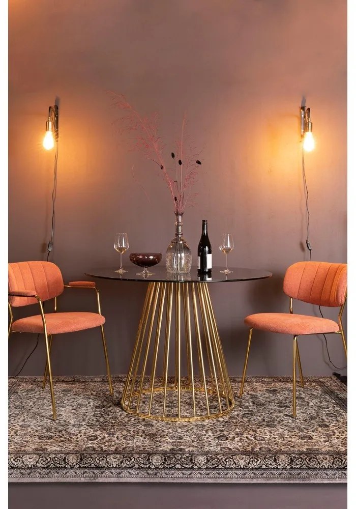 Кръгла маса за хранене със стъклен плот ø 104 cm Floris - White Label