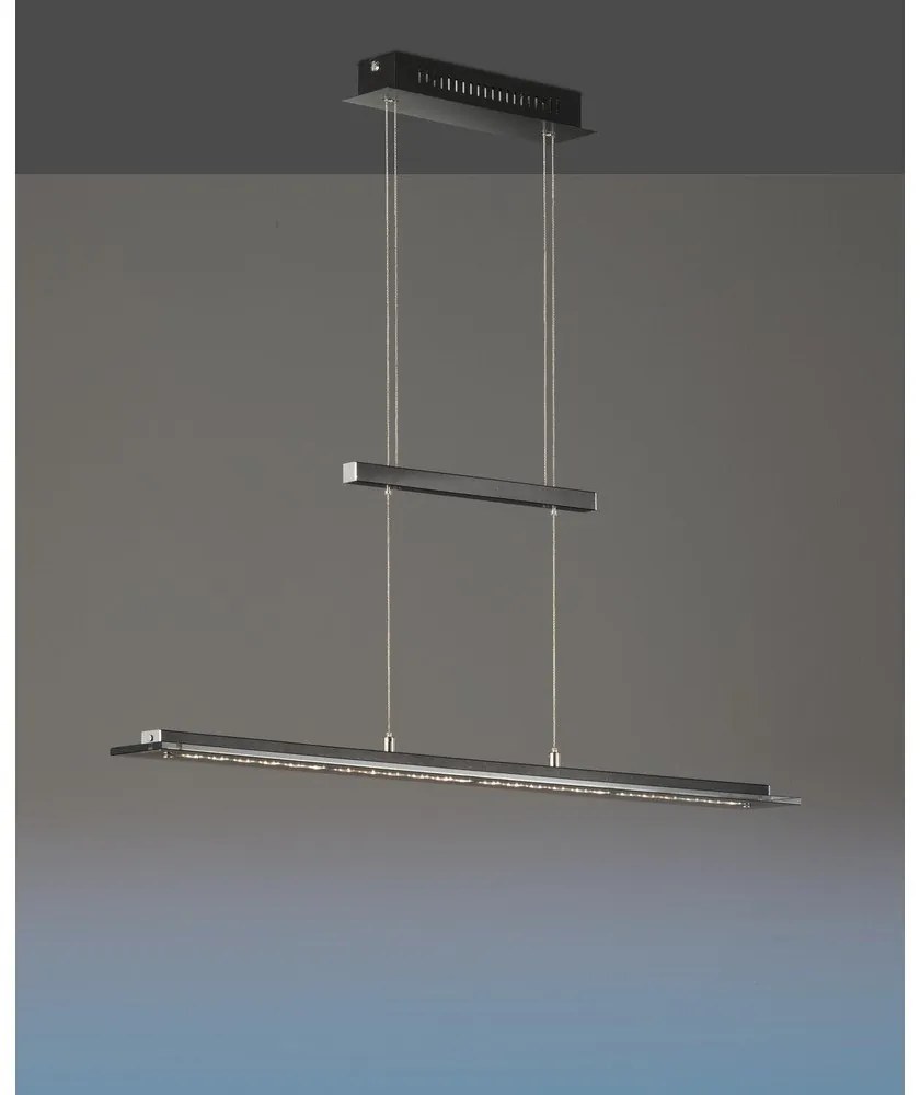 Черно метално LED затъмняващо се висящо осветително тяло Tenso – Fischer &amp; Honsel