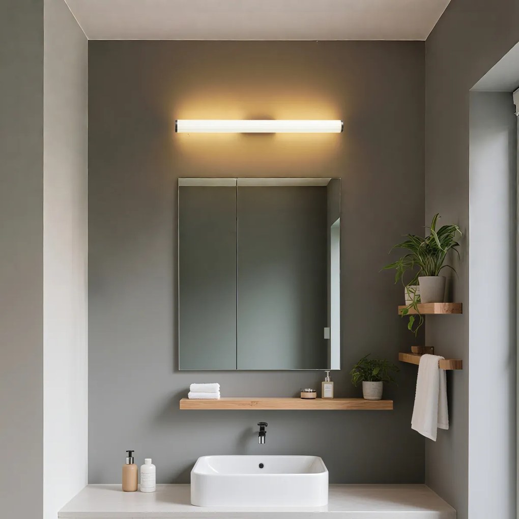 Ретро стенна лампа Gunmetal 80.4cm вкл. LED IP44 - Coco