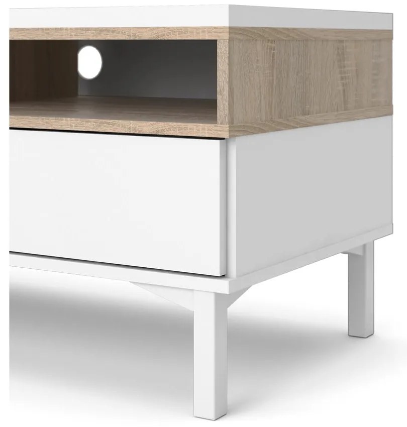 Бяла маса за телевизор 156x48x48 cm Roomers – Tvilum