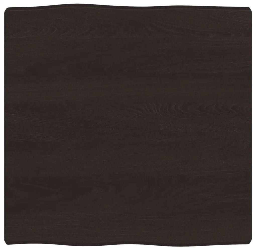364002 vidaXL Плот за маса тъмнокафяв 60x60x(2-4) см обработен масивен дъб